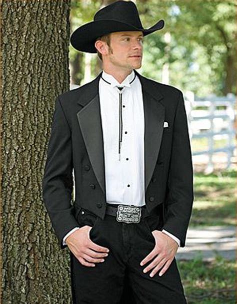 cow tuxedo|tux with cowboy hat.